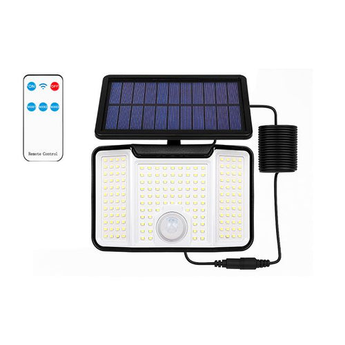 Projecteur LED Solaire 172 SMD avec Détecteur PIR et Télécommande – Éclairage Extérieur Puissant 4500K IP65 Autonome