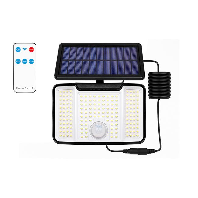 Projecteur LED Solaire 172 SMD avec Détecteur PIR et Télécommande – Éclairage Extérieur Puissant 4500K IP65 Autonome
