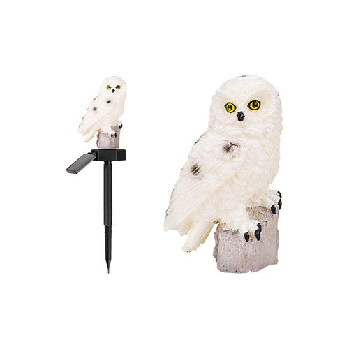 Lampe Solaire LED Jardin Hibou 40 cm – Décoration Extérieure à Planter avec Capteur Crépusculaire IP44