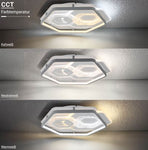 Plafonnier LED Filaires 84W 75 lm/W – Blanc & Gris – CCT avec Télécommande