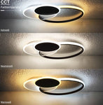Plafonnier LED Filaires 78W 75 lm/W – Blanc & Noir – CCT avec Télécommande