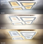 Plafonnier LED Filaires 128W 75 lm/W – Blanc & Gris – CCT avec Télécommande