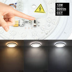 Plafonnier LED Filaires 12W 75 lm/W Blanc & Argent – Température de couleur réglable (CCT)