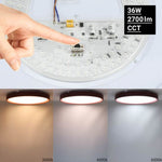 Plafonnier LED Filaires 36W 75 lm/W Blanc & Velours Rouge – Température de couleur réglable (CCT)