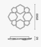 Plafonnier LED Filaires 68W 75 lm/W – Blanc & Gris – CCT avec Télécommande