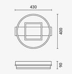 Plafonnier LED Filaires 46W 75 lm/W – Noir & Bois – CCT avec Télécommande