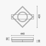 Plafonnier LED Filaires 44W 75 lm/W – Noir & Bois – CCT avec Télécommande