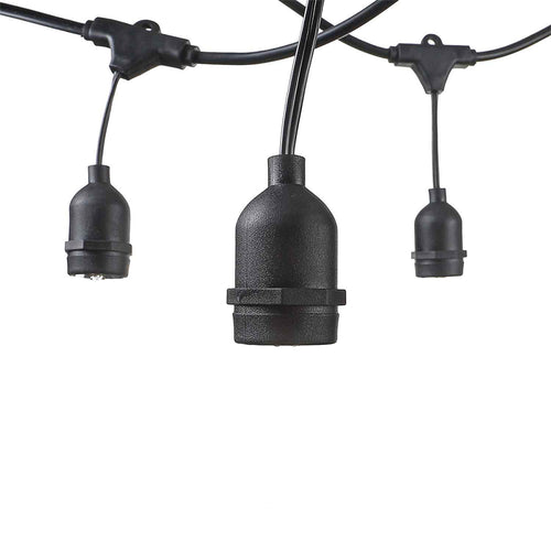 Guirlande Filaire Lumineuse Extérieure Noire 15 Douilles E27 IP65 14,4 m – Éclairage Suspendu