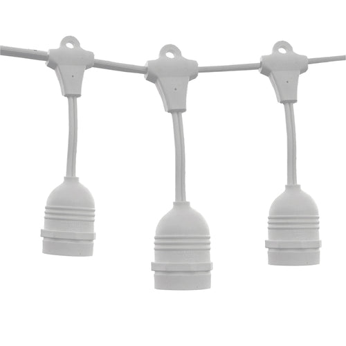 Guirlande Filaire Lumineuse Extérieure Blanche 15 Douilles E27 IP65 14,4 m – Éclairage Suspendu