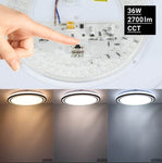 Plafonnier LED Filaires 36W 75 lm/W Blanc & Noir – Température de couleur réglable (CCT)