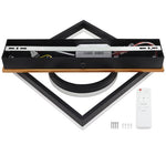 Plafonnier LED Filaires 44W 75 lm/W – Noir & Bois – CCT avec Télécommande