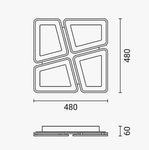 Plafonnier LED Filaires 128W 75 lm/W – Blanc & Gris – CCT avec Télécommande