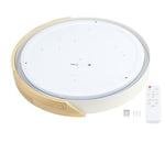 Plafonnier LED Filaires 48W 75 lm/W – Blanc & Bois – CCT avec Télécommande