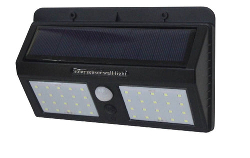 Applique murale solaire corps en aluminium noir IP54 1.5W 6000K 7.4V
