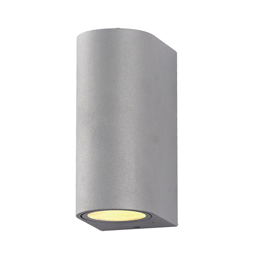 Applique Murale filaires LED Aluminium Argent IP54 2xGU10 220-240V AC – Luminaire Extérieur Double