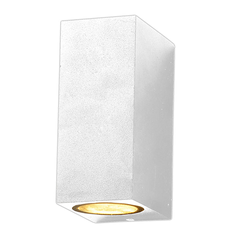 Applique Murale filaires LED Aluminium Blanc IP54 2xGU10 220-240V AC – Luminaire Extérieur Double