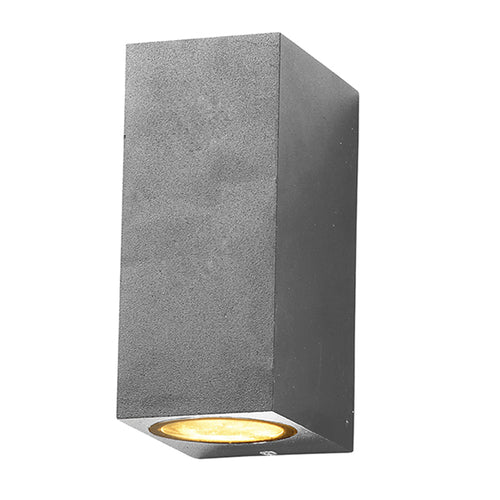 Applique Murale filaires LED Aluminium Argent IP54 2xGU10 220-240V AC – Luminaire Extérieur Double