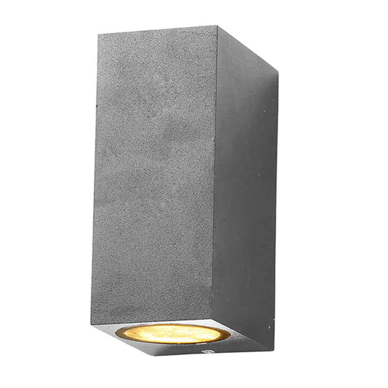 Applique Murale filaires LED Aluminium Argent IP54 2xGU10 220-240V AC – Luminaire Extérieur Double