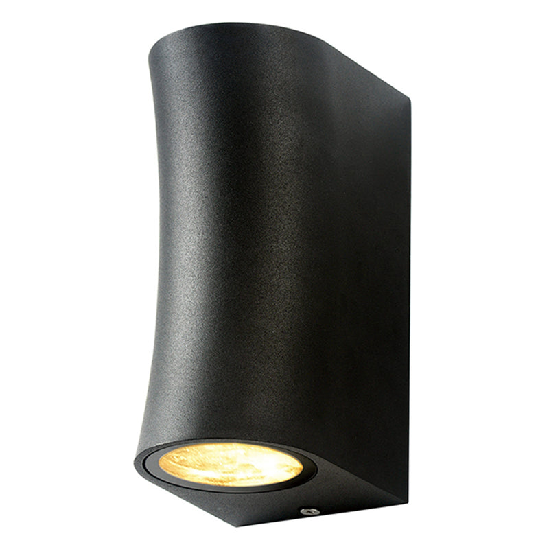 Applique Murale filaires LED Aluminium Noir IP44 2xGU10 220-240V AC – Luminaire Extérieur Double