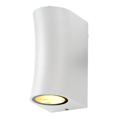 Applique Murale filaires LED Aluminium Blanc IP44 2xGU10 220-240V AC – Luminaire Extérieur Double