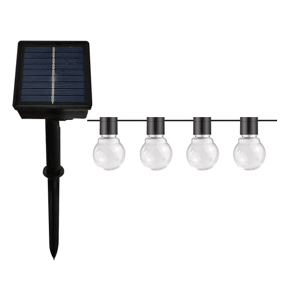 Guirlande solaire 7 m + 2 m (câble d’alimentation) 2800K 4.5V transparent