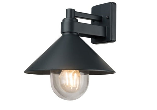 Applique Murale Filaire LED Aluminium Noir Douille E27 IP44 AC220-240V