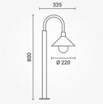 Lampe de Jardin Filaire LED Aluminium Noir Douille E27 IP44 AC220-240V