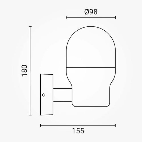 Applique Murale Filaire LED Aluminium Noir Douille E27 IP44 AC220-240V